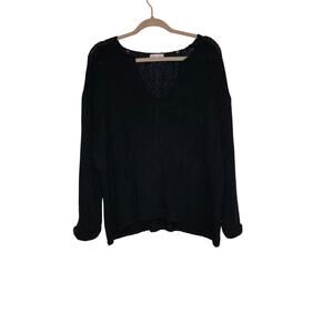 Pink Lily Black Cozy Knit Oversized Sweater Size Large